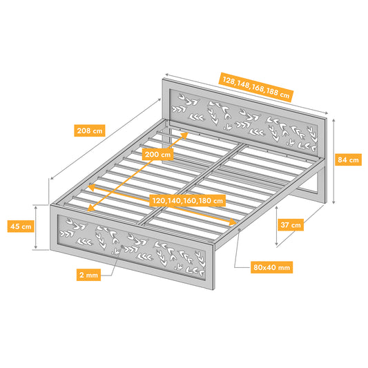 Metallbett Ryka Perfor M22 – stabiles Bettgestell Metall