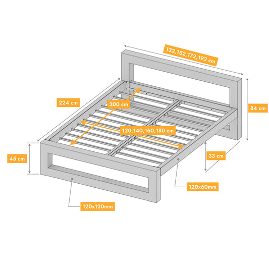 Metallbett Ryka Classic Xtreme – extra stabiles Bettgestell Metall