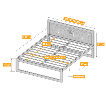 Metallbett Ryka Standard M13 – stabiles Bettgestell Metall