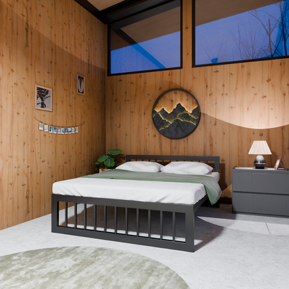 Metallbett Ryka Vertical – stabiles Bettgestell Metall