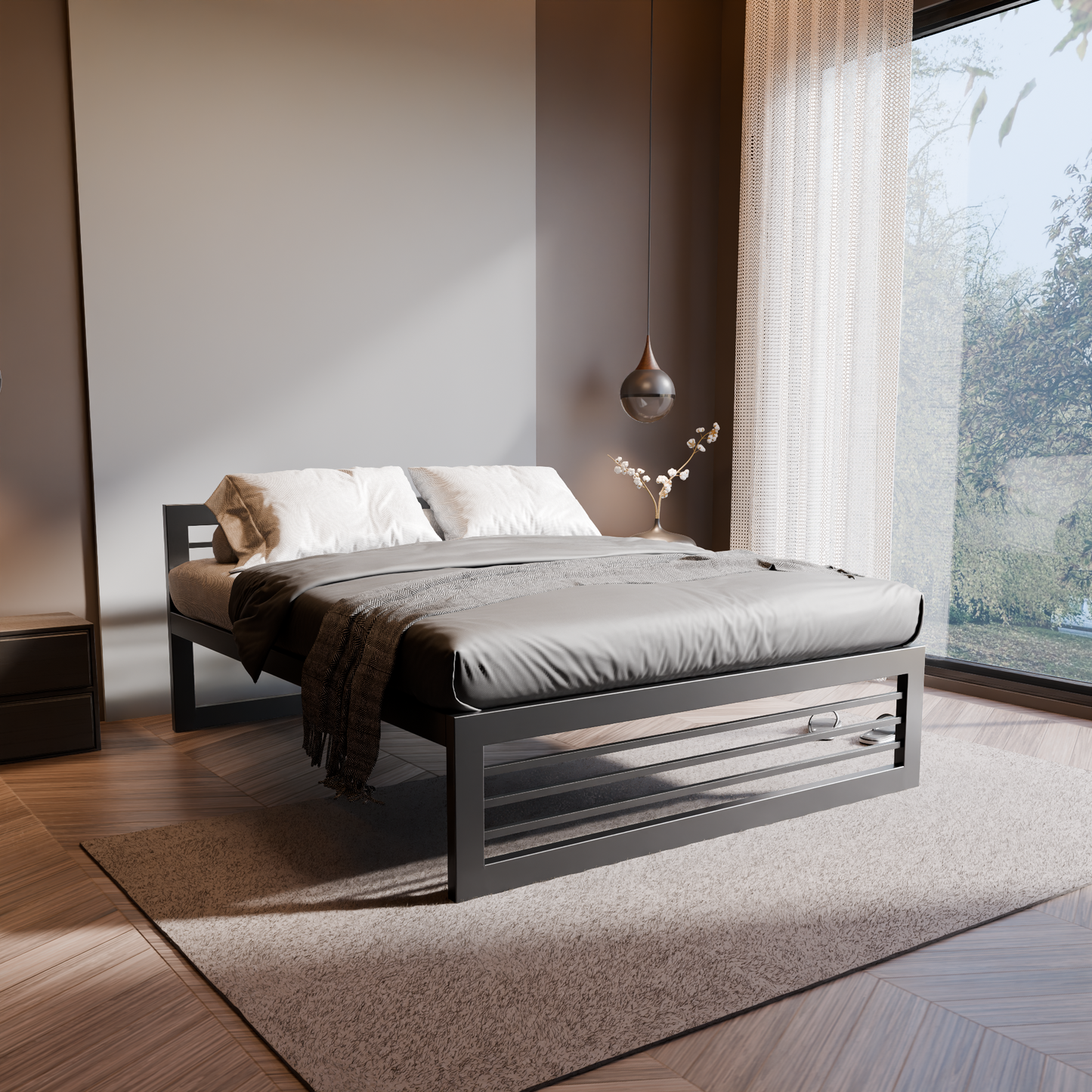 Metallbett Ryka Horizont – stabiles Bettgestell Metall