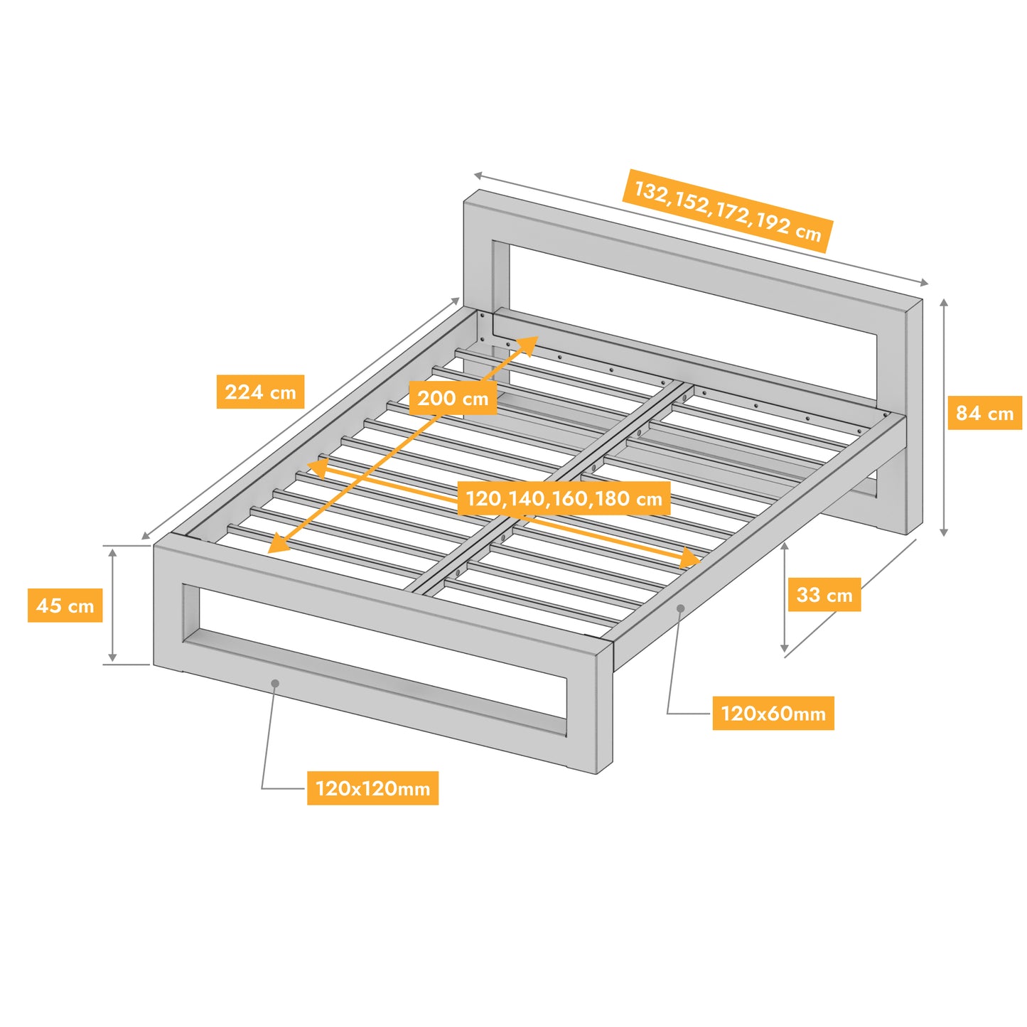 Metallbett Ryka Classic Xtreme – extra stabiles Bettgestell Metall