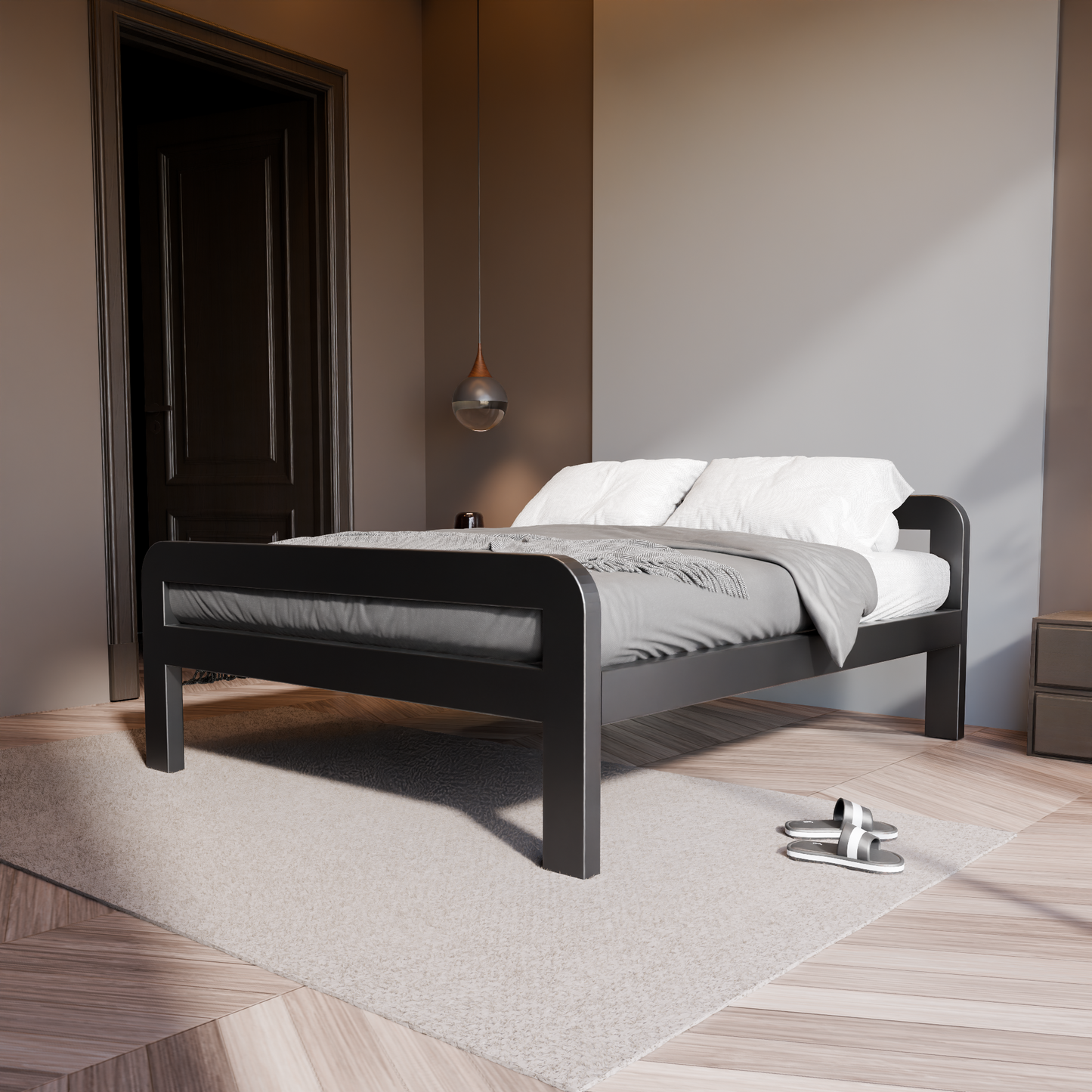 Metallbett Ryka Round offen – Profil 120 x 60 mm