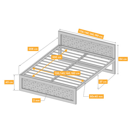 Metallbett Ryka Perfor M3 – stabiles Bettgestell Metall