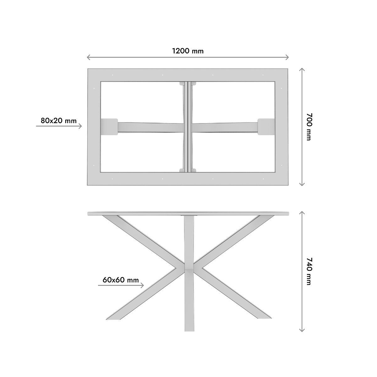 Tischgestell aus Metall Acamar Frame