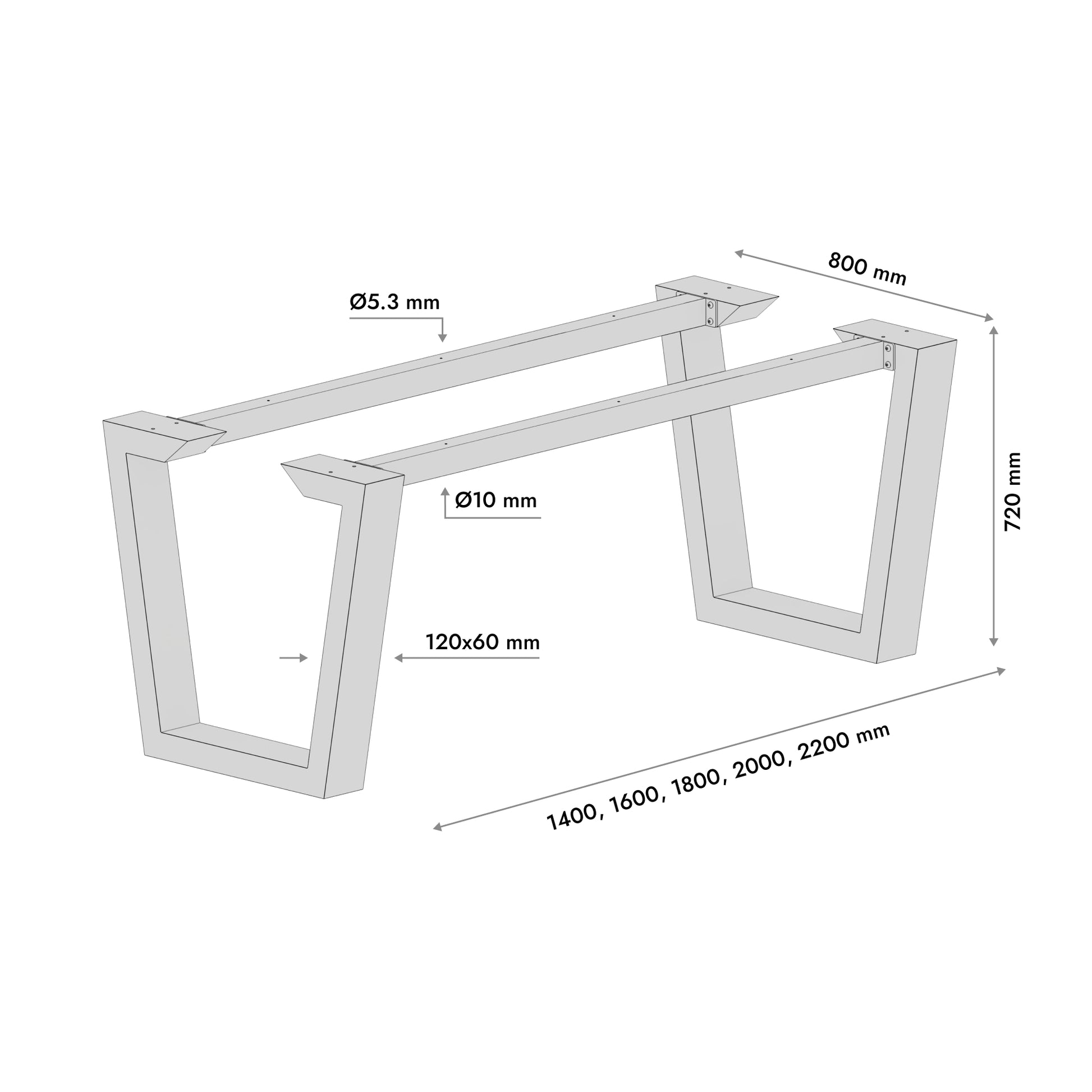 Tischbeine aus Metall Atria Epox Extreme