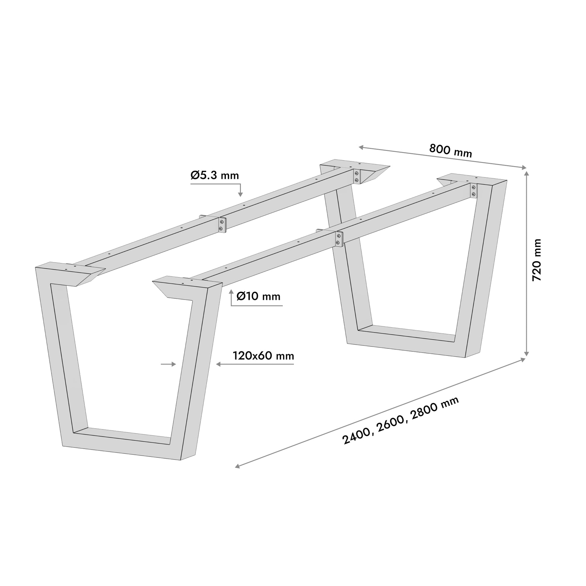 Tischbeine aus Metall Atria Epox Extreme