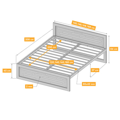 Metallbett Ryka Perfor M6 – stabiles Bettgestell Metall