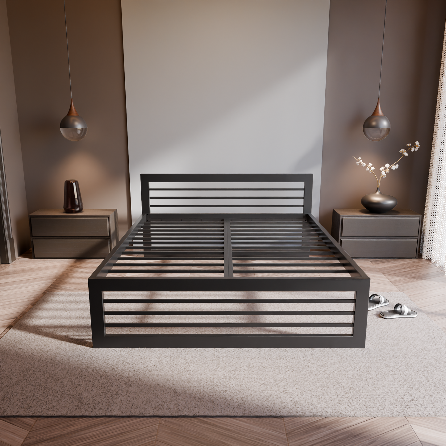 Metallbett Ryka Horizont – stabiles Bettgestell Metall