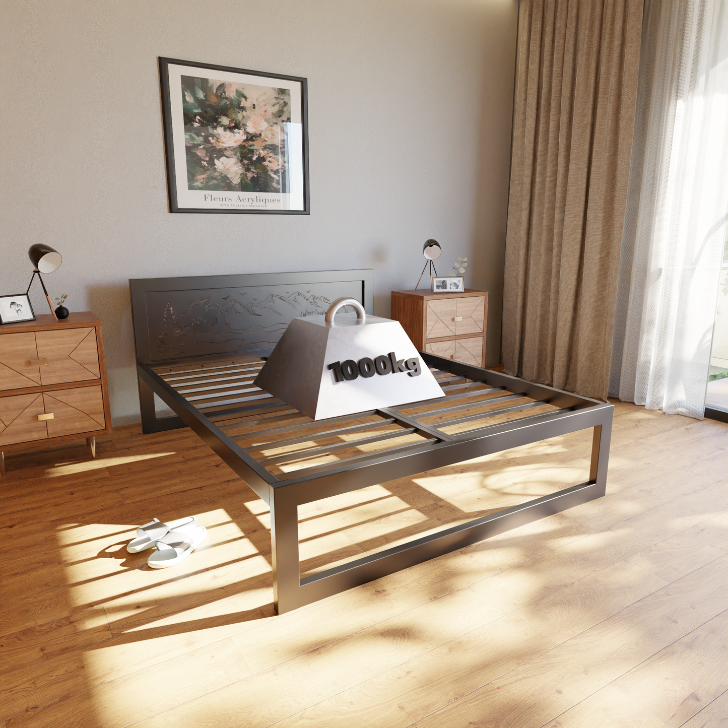 Metallbett Ryka Standard M2 – stabiles Bettgestell Metall