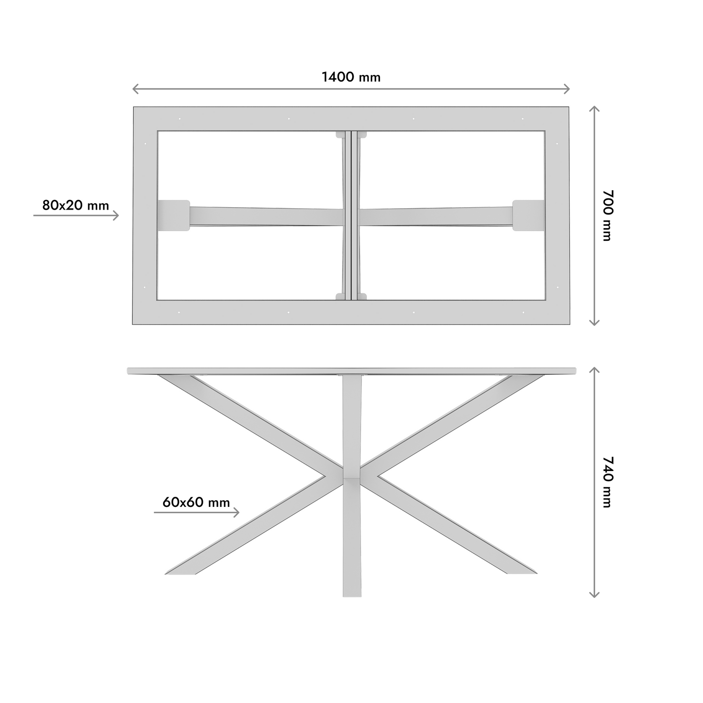 Tischgestell aus Metall Acamar Frame