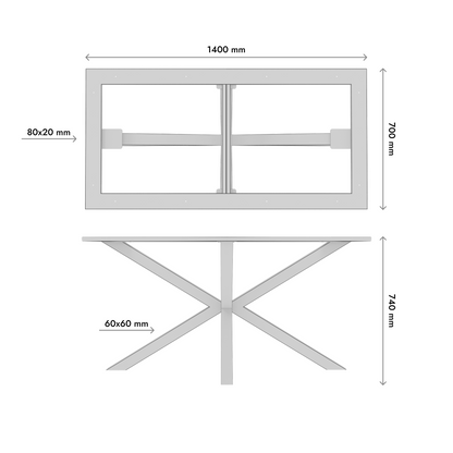 Tischgestell aus Metall Acamar Frame