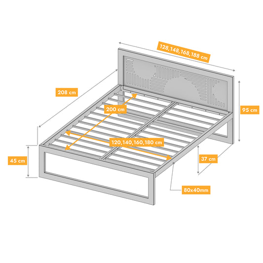 Metallbett Ryka Standard M18 – stabiles Bettgestell Metall