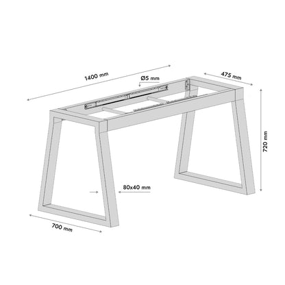 Ausziehbares Tischgestell aus Metall Nemesis Split