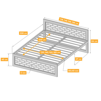 Metallbett Ryka Perfor M8 – stabiles Bettgestell Metall