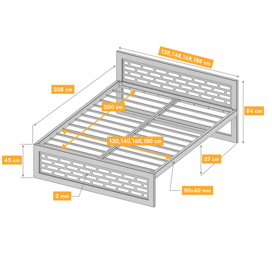 Metallbett Ryka Perfor M8 – stabiles Bettgestell Metall