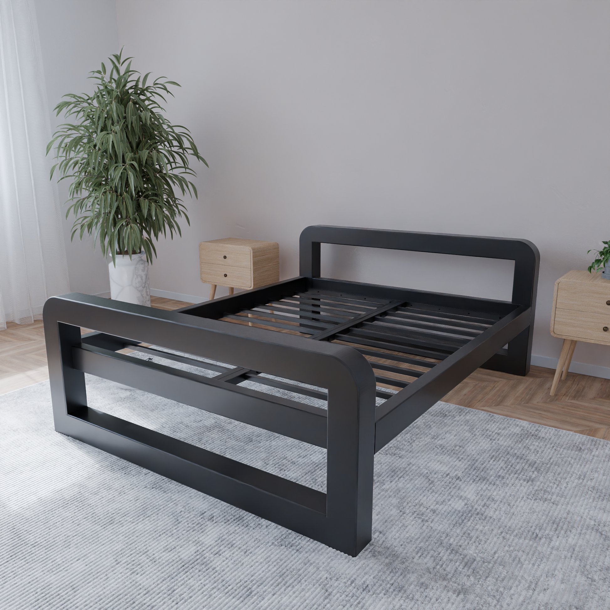 Metallbett Ryka Round geschlossen – Profil 120 x 120 mm