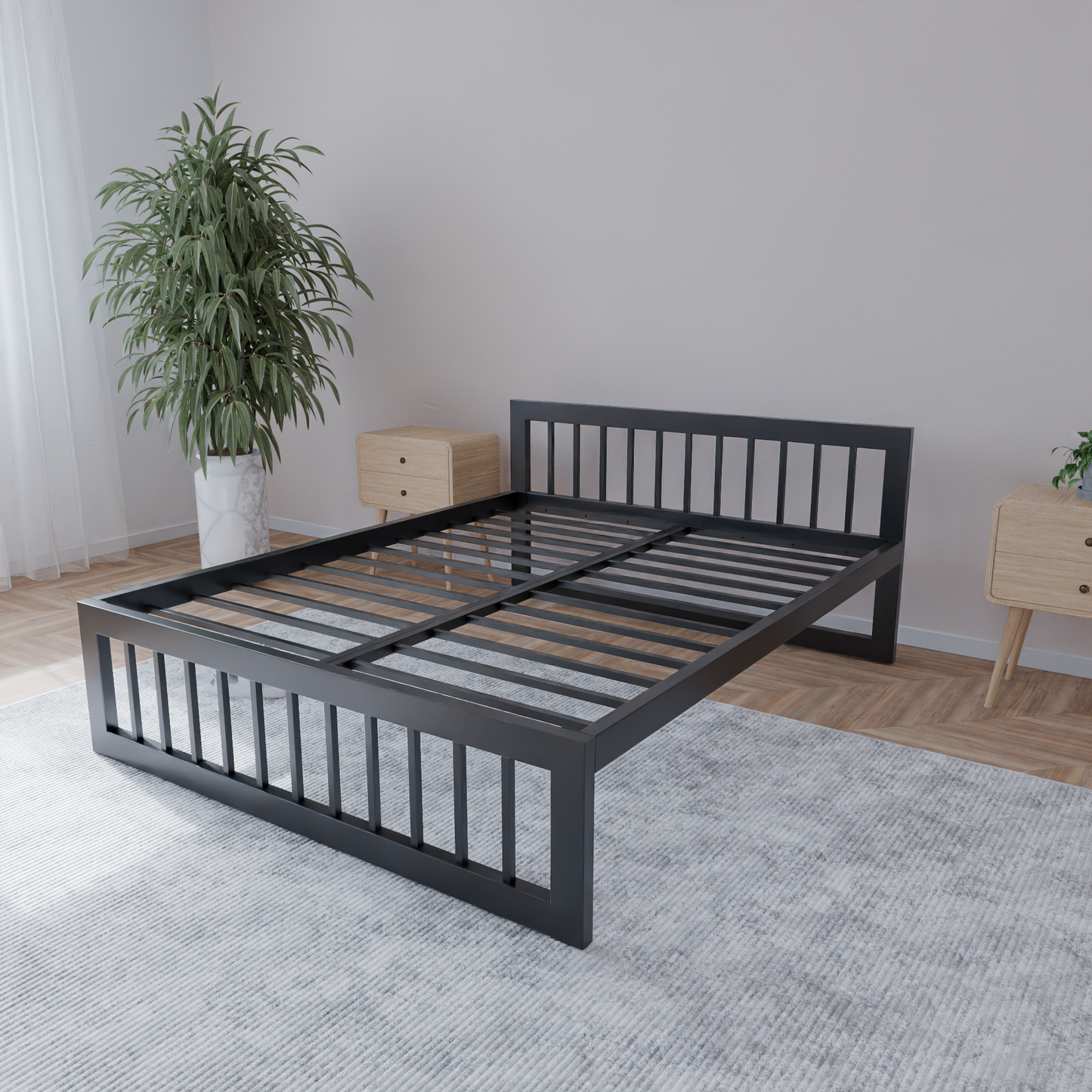 Metallbett Ryka Vertical – stabiles Bettgestell Metall