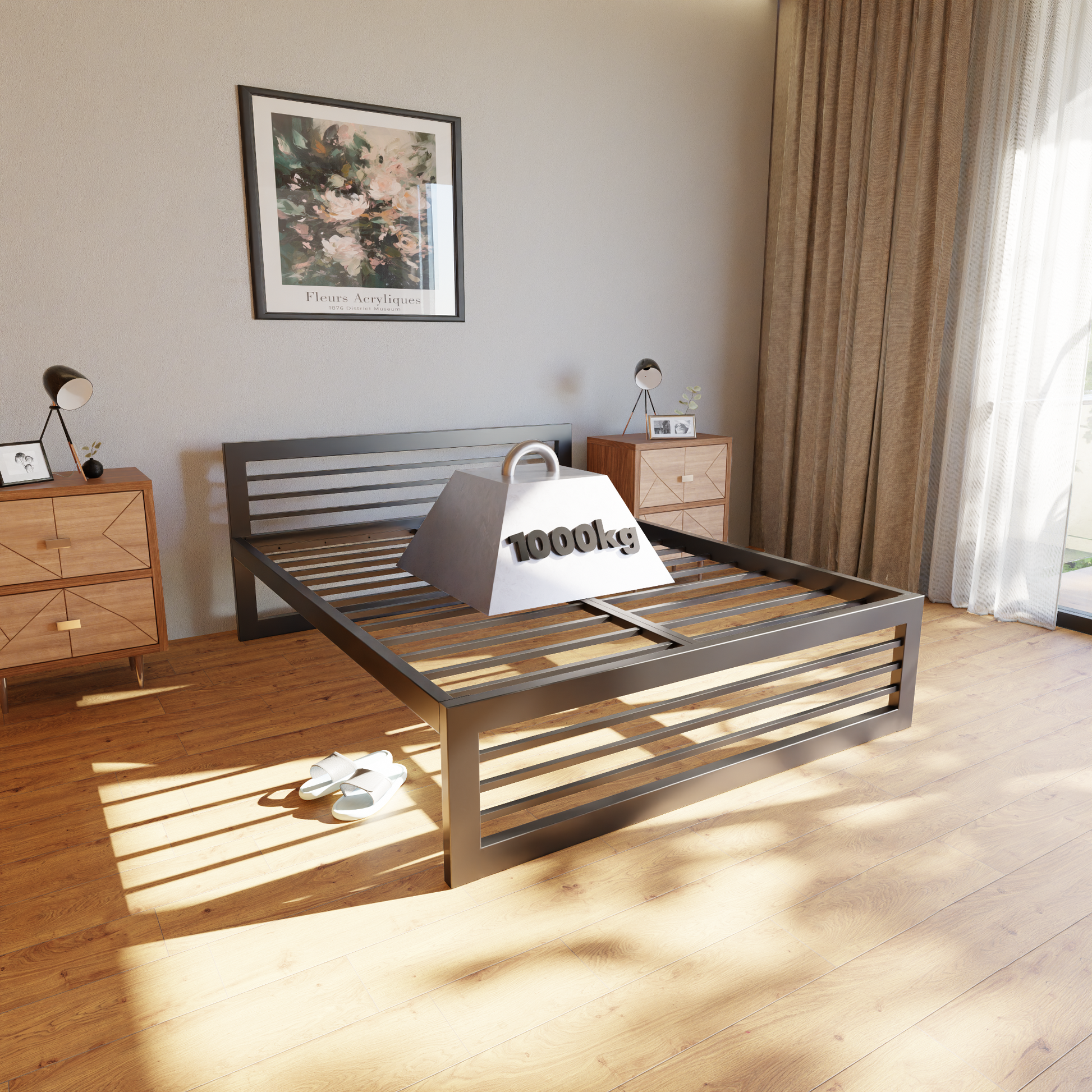 Metallbett Ryka Horizont – stabiles Bettgestell Metall
