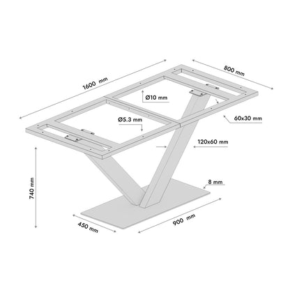 Tischgestell aus Metall Thuban Frame